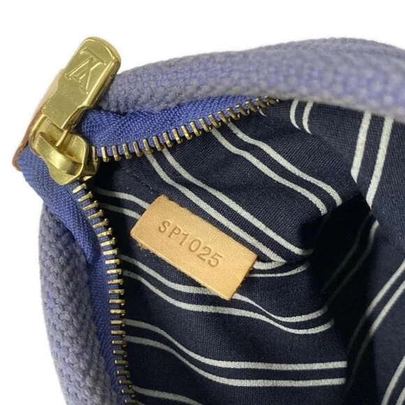 Auth LOUIS VUITTON Pochette Platt PM M40070 Blue Antigua - SP1025 Pouch Canvas - Picture 4 of 9